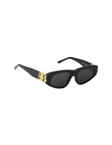 Balenciaga BB0095S 001 Square Eye Cat Black Gold