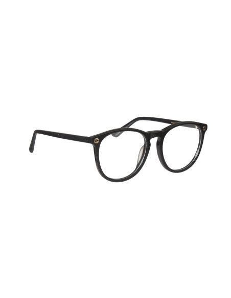 Gucci Gg0027O 001 Oftalmico Round Acetato Negro Dorado