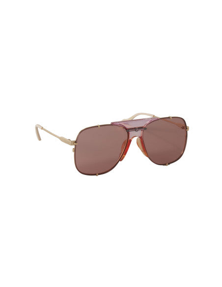 Gucci GG0739S 004 Square Shape Aviator Naranja Dorado