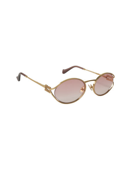 Miu Miu MU 52YS 5AK-06S Oval Shape Pink Gradient Gold