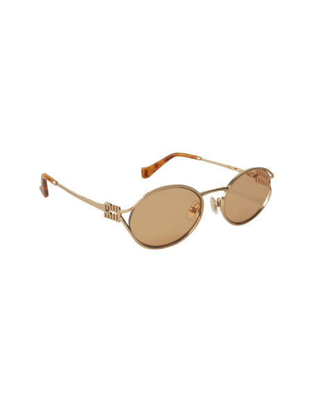 Miu Miu MU 52YS 5AK-10B Oval Shape Orange Gold