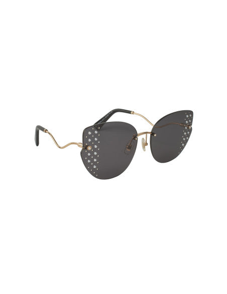 Miu Miu SCENIQUE SMU 51X 06O-5S0 Shaded Eye Cat Negro Plata