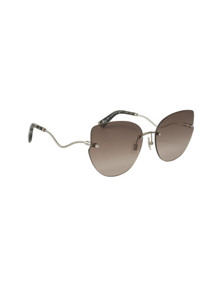 Miu Miu scenique SMU 51X Shaded Eye Cat Plata Espejo Gris