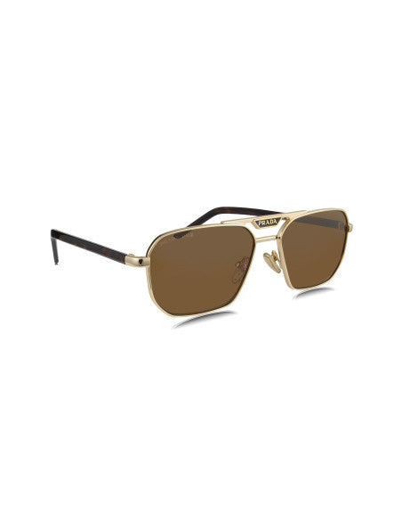 Prada SPR 58Y ZVN-5Y1 Square Shape Coffee Gold