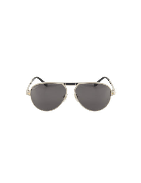Cartier CT0101S 002 Aviator Plata Gris