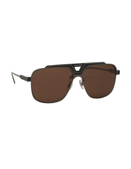 Dolce & Gabbana DG2256 1350/73 Aviator Square Cafe Gunmetal