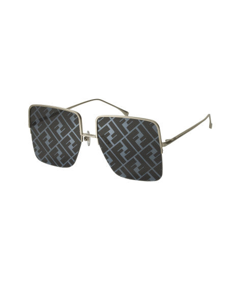 Fendi FF0422 00DE Square Shape Plata Espejo Gris