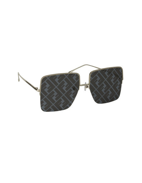 Fendi FF0422 00DE Square Shape Plata Espejo Gris