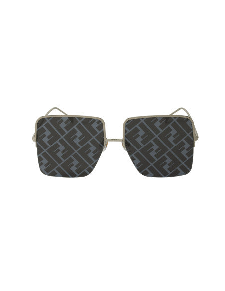 Fendi FF0422 00DE Square Shape Plata Espejo Gris