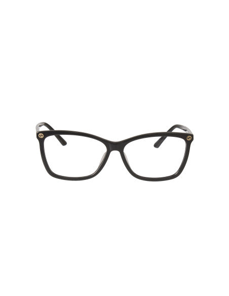 Gucci Gg0025o 001 Oftalmico Square Negro Dorado