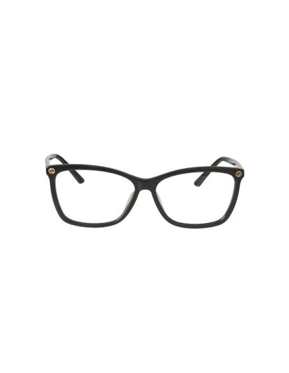 Gucci Gg0025o 001 Oftalmico Square Negro Dorado