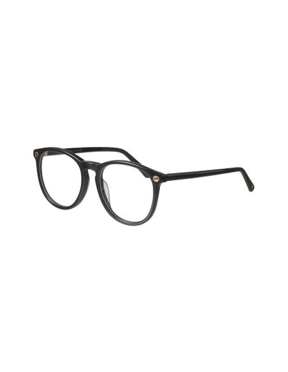 Gucci Gg0027O 001 Oftalmico Round Acetato Negro Dorado