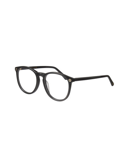 Gucci Gg0027O 001 Oftalmico Round Acetato Negro Dorado