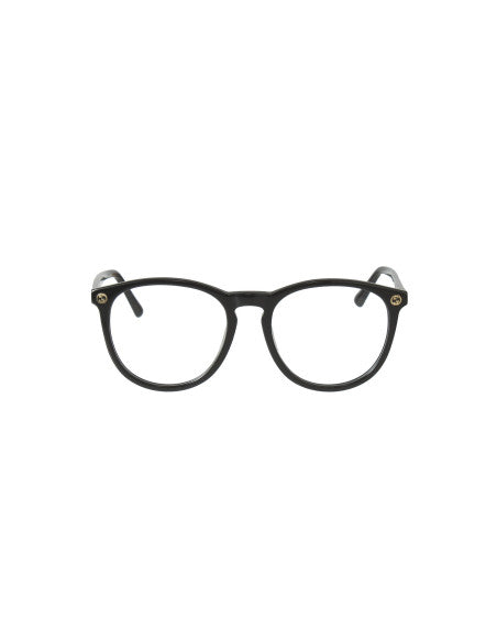 Gucci Gg0027O 001 Oftalmico Round Acetato Negro Dorado