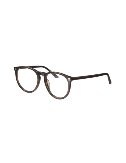 Gucci Gg0027O 002 Oftálmico Round Acetato Carey Dorado