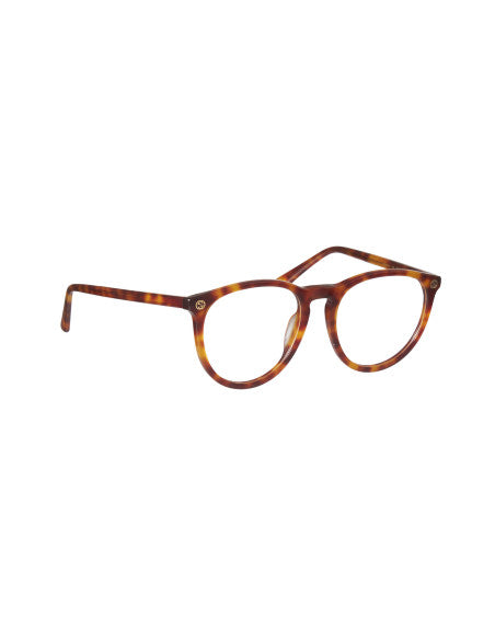 Gucci Gg0027O 003 Oftalmico Round Acetato Carey Claro