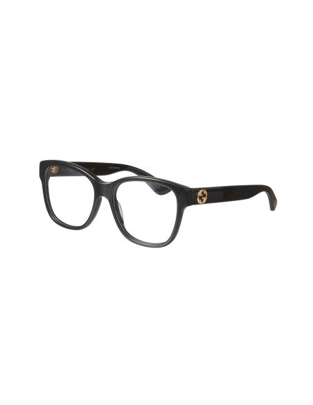 Gucci Gg0038o 001 Oftalmico Square Negro Dorado