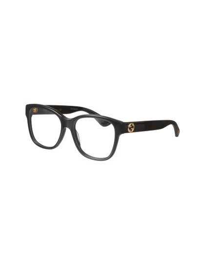 Gucci Gg0038o 001 Oftalmico Square Negro Dorado