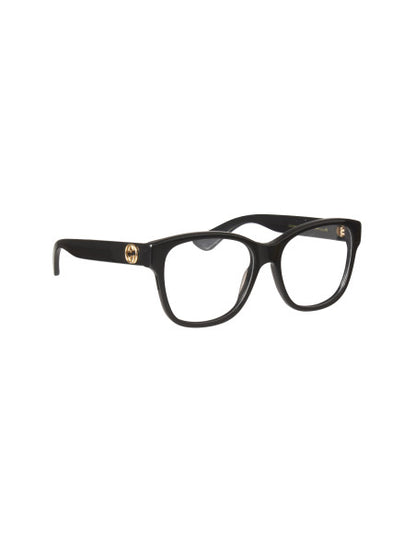 Gucci Gg0038o 001 Oftalmico Square Negro Dorado