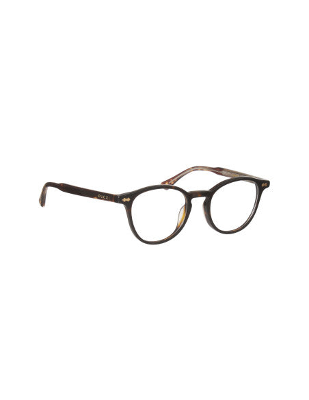 Gucci GG0187O 006 Round Shape Oftalmico Carey Cafe