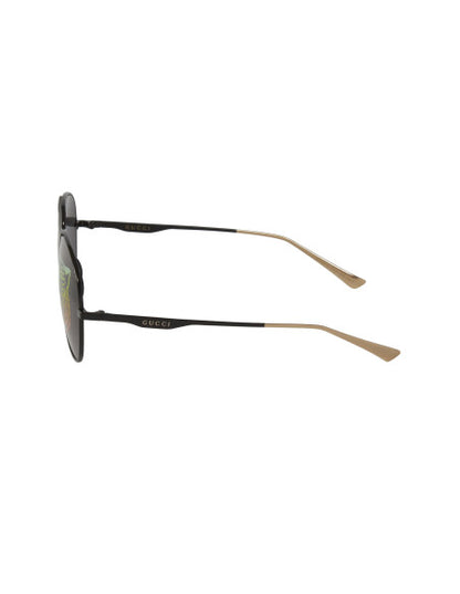 Gucci Gg0334s 002 Aviator Metal Negro Espejo Original