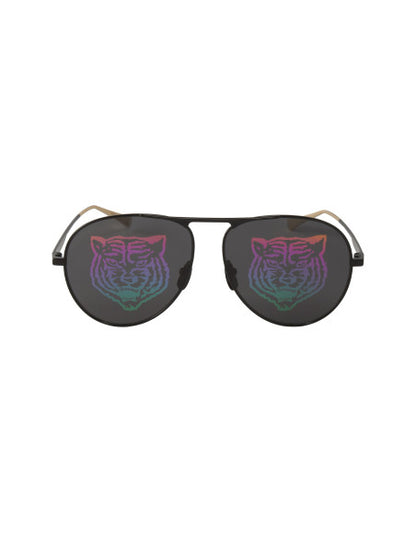 Gucci Gg0334s 002 Aviator Metal Negro Espejo Original
