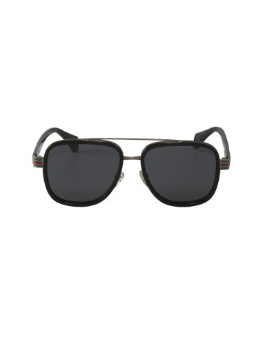 Gucci Gg0448s 001 Aviator Negro Gris Acetato