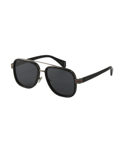 Gucci Gg0448s 001 Aviator Negro Gris Acetato
