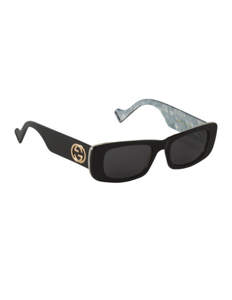 Gucci Gg0516S 001 Rectangle Shape Negro Gris Clasico Original