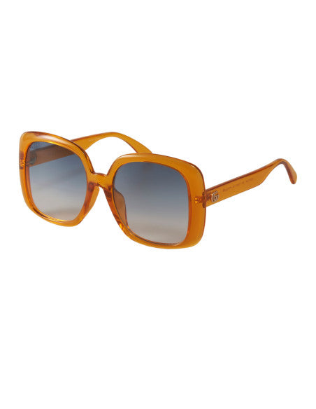 Gucci GG0713S 003 Square Shape Orange Blue Shaded