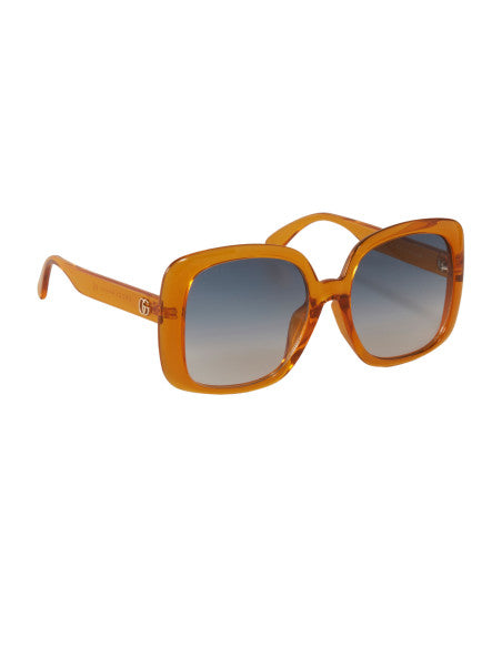 Gucci GG0713S 003 Square Shape Orange Blue Shaded