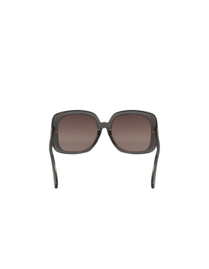 Gucci GG0713S 004 Square Shape Gray Brown Shaded