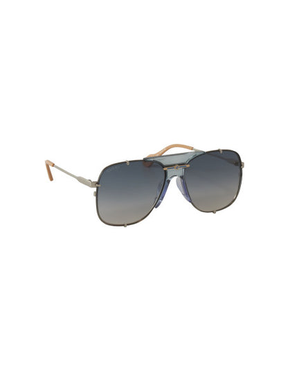 Gucci GG0739S 003 Square Shape Aviator Azul Dorado
