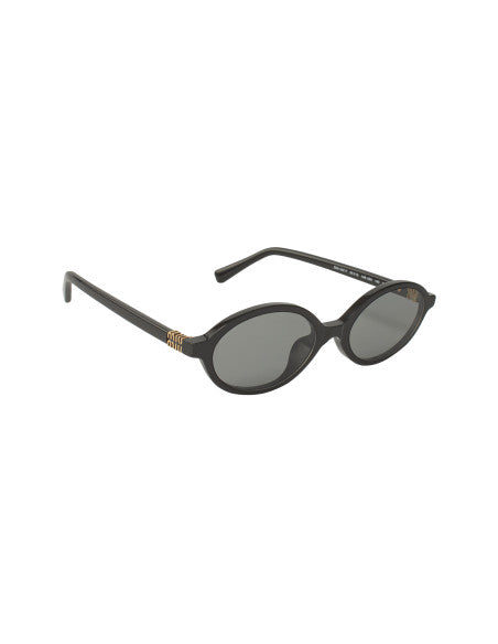 Miu Miu MU 04ZS 1AB-5S0 Oval Shape Black Gold