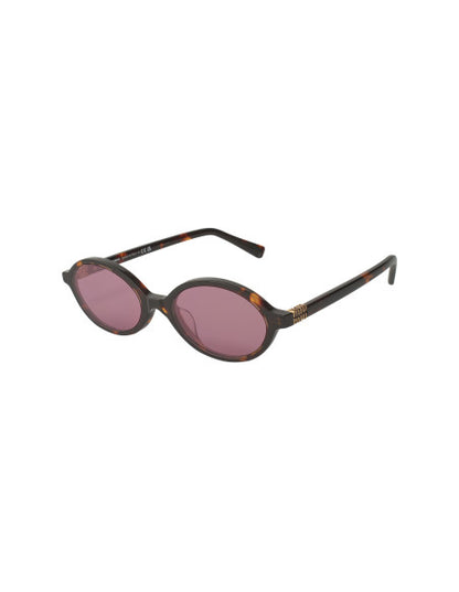 Miu Miu MU 04ZS VAU-5OD Oval Shape Tortoise Wine