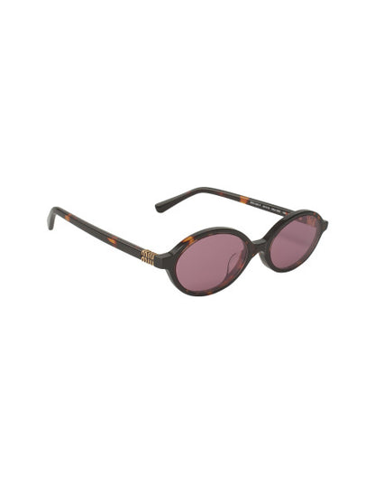 Miu Miu MU 04ZS VAU-5OD Oval Shape Tortoise Wine