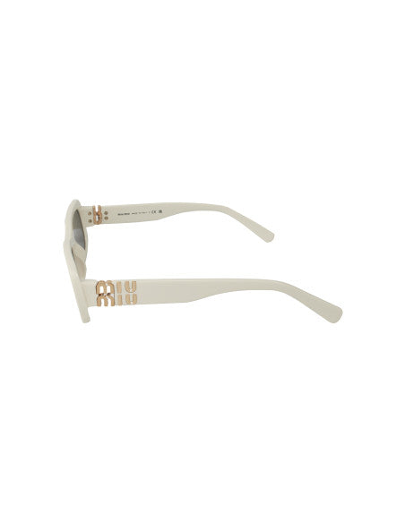 Miu Miu MU 08Z 142-5S0 rectangle shape White Gold