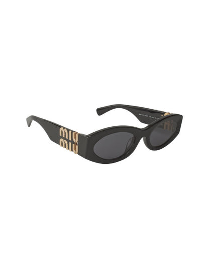 Miu Miu MU 11WS 1AB-5S0 Oval Shape Black Gold