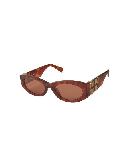 Miu Miu MU 11WS 4BW-ZZ1 Oval Shape Brown Tortoise