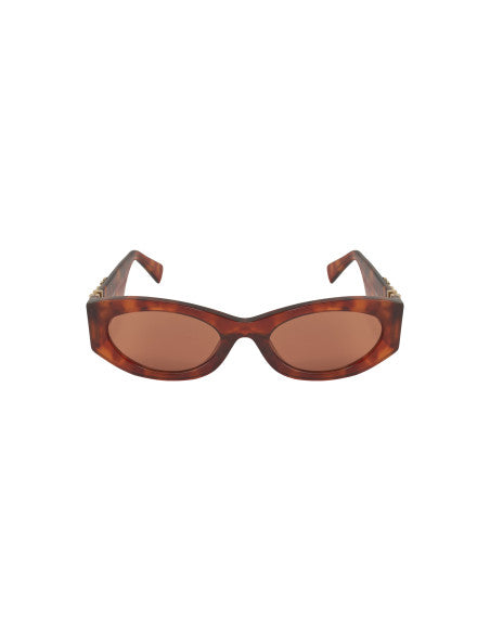 Miu Miu MU 11WS 4BW-ZZ1 Oval Shape Brown Tortoise
