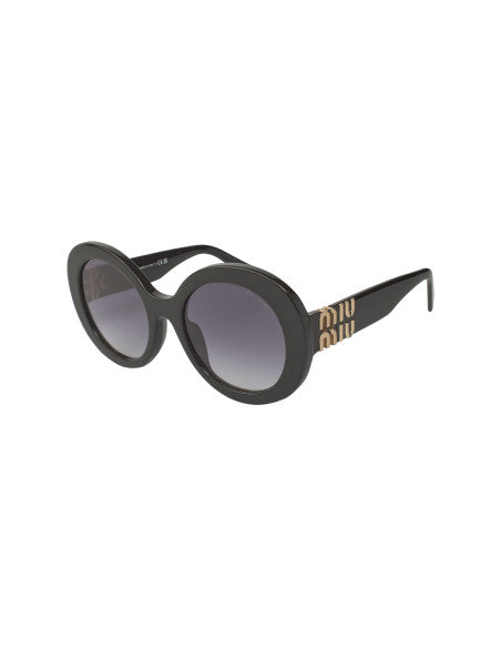 Miu Miu MU 11YS 1AB-5D1 Round Shape Black gold