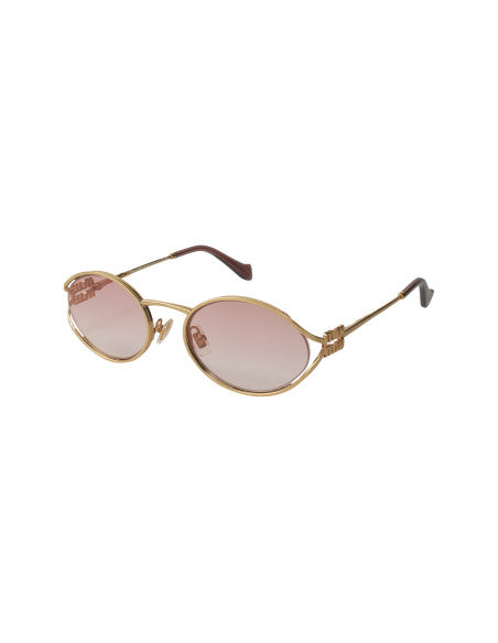 Miu Miu MU 52YS 5AK-06S Oval Shape Pink Gradient Gold