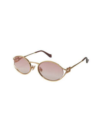 Miu Miu MU 52YS 5AK-06S Oval Shape Pink Gradient Gold