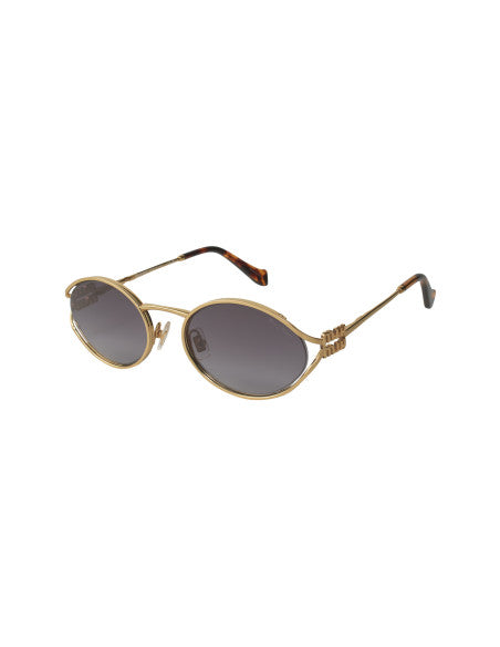 Miu Miu MU 52YS ZVN-5D1 Oval Shape Gray Gradient Gold