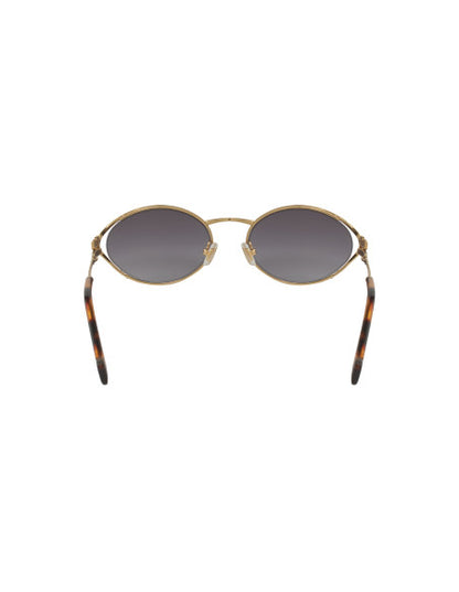 Miu Miu MU 52YS ZVN-5D1 Oval Shape Gray Gradient Gold