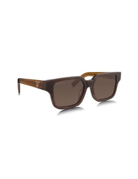 Prada SPR 03ZS 14F-08T Square Shape Cognac Stone
