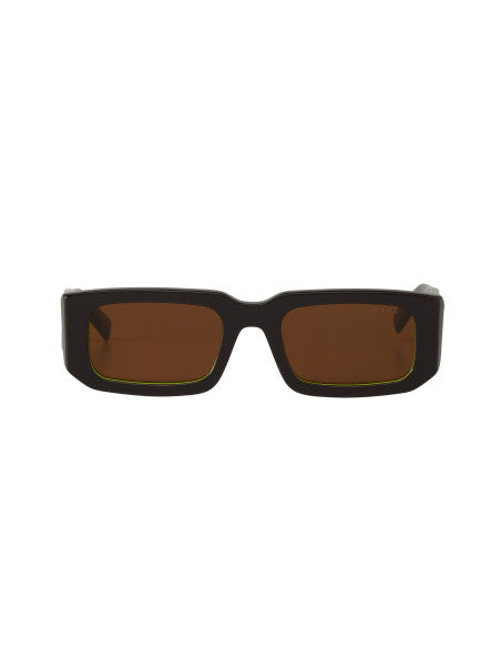 Prada SPR 06YS 15M-01T Square Shape Abstract Dark Brown