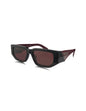 Prada SPR 09ZS 11F-08S Square Shape Red Black