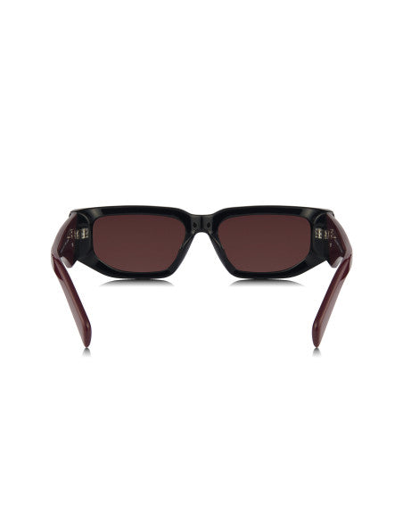 Prada SPR 09ZS 11F-08S Square Shape Red Black