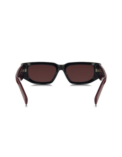 Prada SPR 09ZS 11F-08S Square Shape Red Black